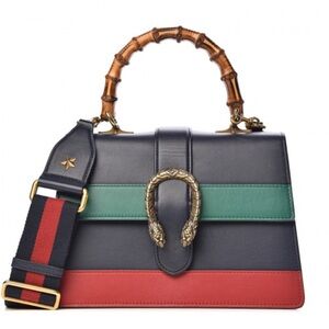 Authentic Gucci Calfskin Bamboo Web Medium Dionysus Bag